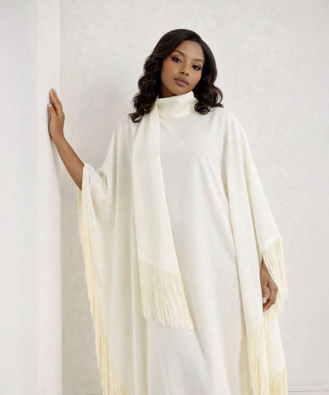 Fringe Flow Kaftan Dress - TORFEO