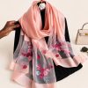 Blush Pink Blossom Embellished Scarf - TORFEO