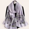 Grey Blossom Embellished Scarf - TORFEO