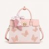 Pink Butterfly Textured Handbag - TORFEO