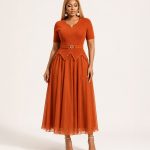 Aveline Belted Midi Dress