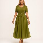 Aveline Belted Midi Dress