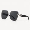 Calista black frameless oversized square sunglasses for women - TORFEO