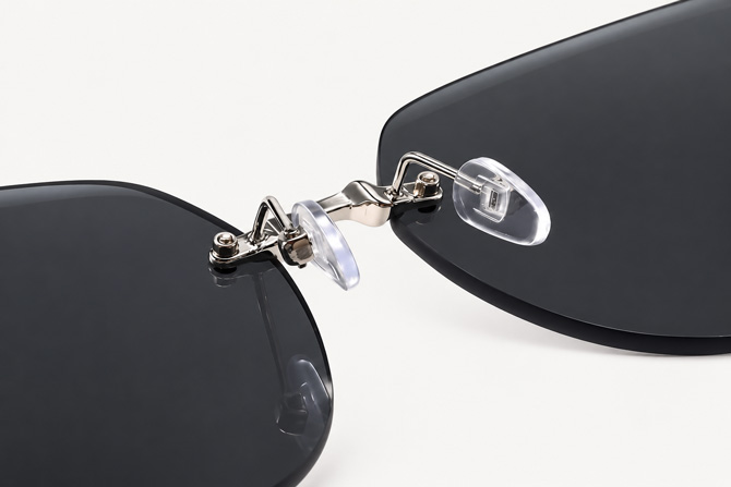 Calista black frameless oversized square sunglasses for women - TORFEO