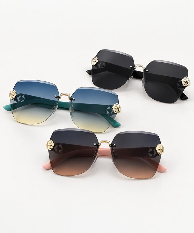 Calista frameless oversized square sunglasses for women - TORFEO