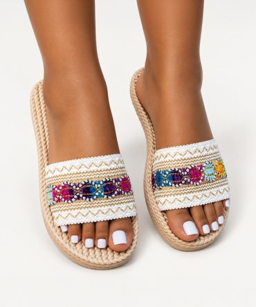 Sahara Multicolour Espadrille Slide Sandals for Women by TORFEO